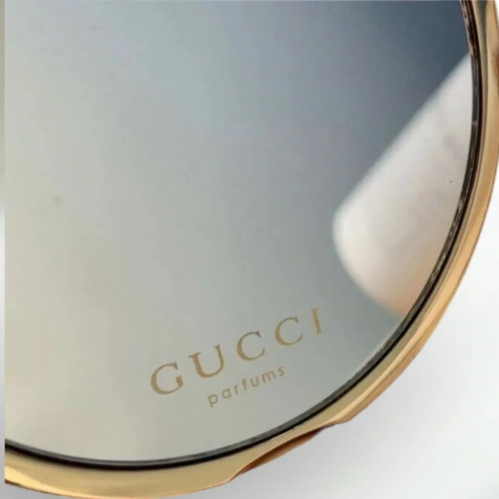 COPY - NWB Gucci Gold Monogram Embossed Compact Pocket Mirror with Box - Picture 4 of 6